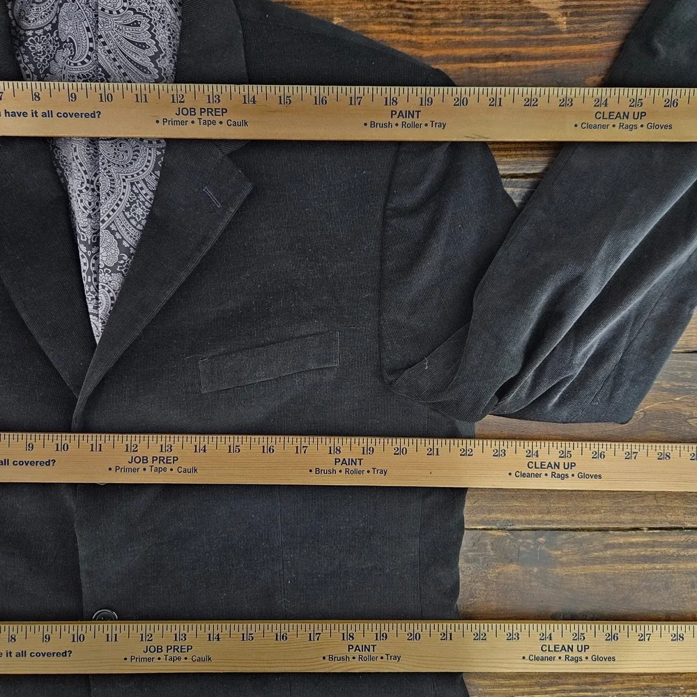 Apt.9 Men's Sport Coat Blazer Three Button Black Corduroy Cotton Size Large